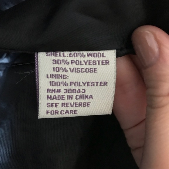 Wool Blend Peacoat - Warm material, charcoal color - Picture 4 of 5